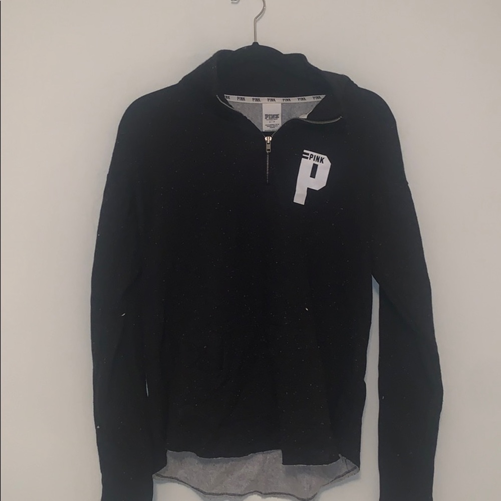 black marked vs pink quarter zip